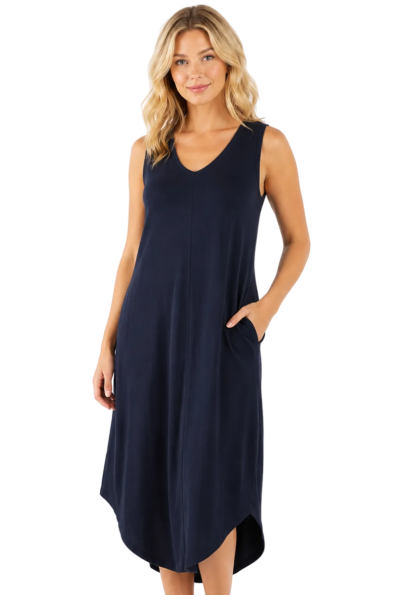 Sleeveless Seamed Midi Dress - 80006 - Size S Only!