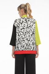 Colorblock Print Hi-Low Jacket in Key Lime/Multi - 4032 - Size S Only!