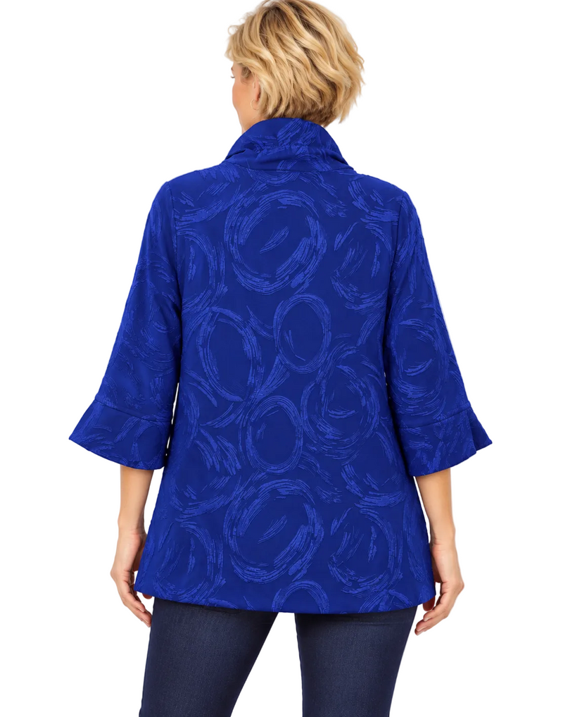 Soft Jacquard Swirl Jacket in Royal Blue - 4339-ROY