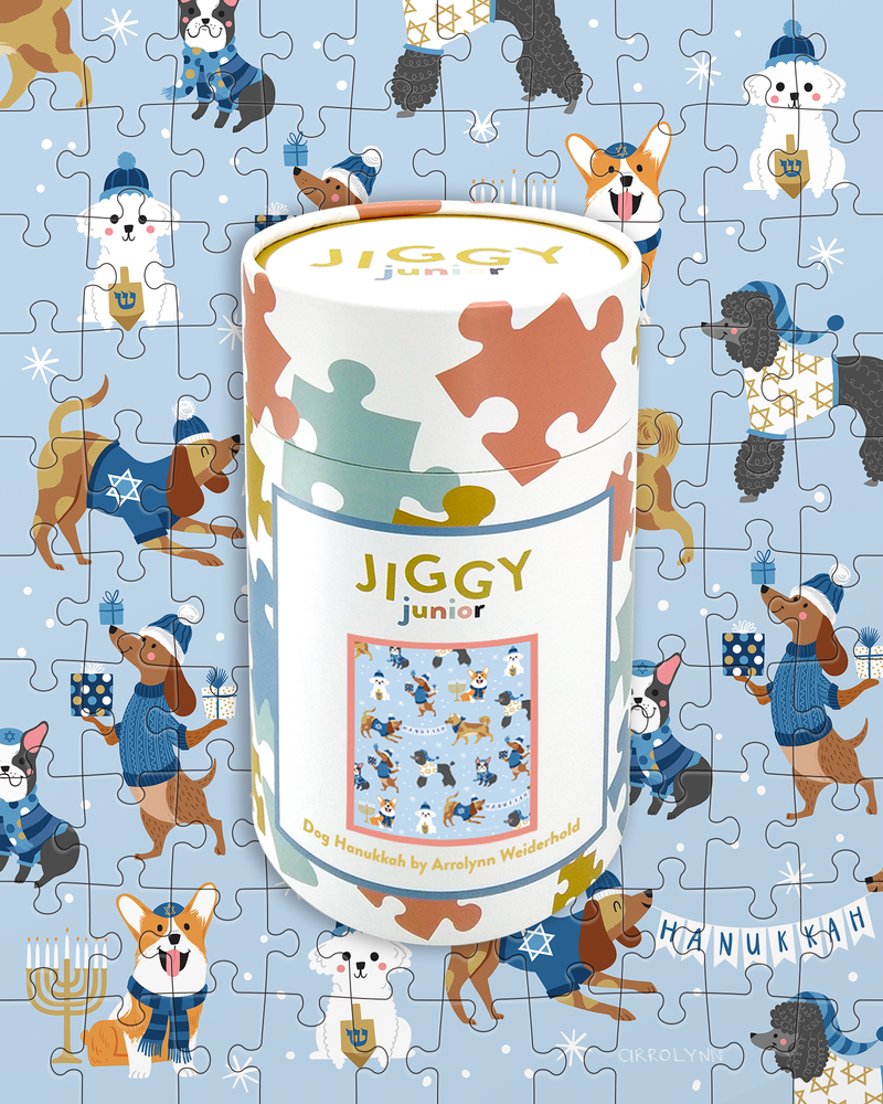 JIGGY Junior 100pc: Dog Hanukkah by Arrolynn Weiderhold