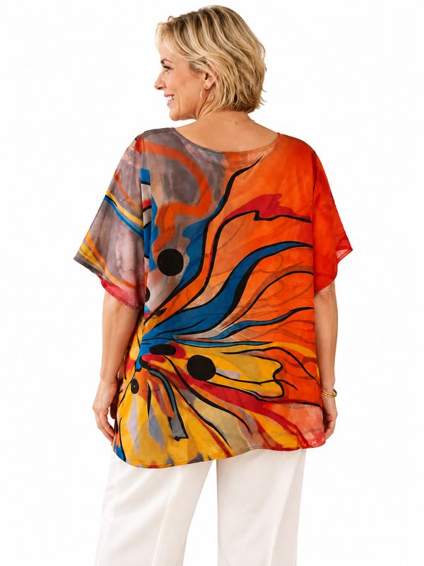 O'Keefe Inspired Silky Pullover Tunic - GDT601-OK
