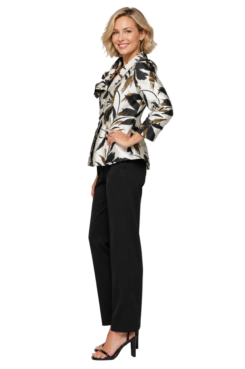 Elegant Floral Jacquard Jacket - 7766J