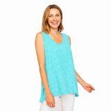 Mixed Direction Stripe Sleeveless Cotton Top - 24910