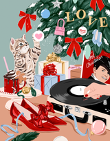 450pc Puzzle & Glue Kit: Kitty Christmas, Ana Hard