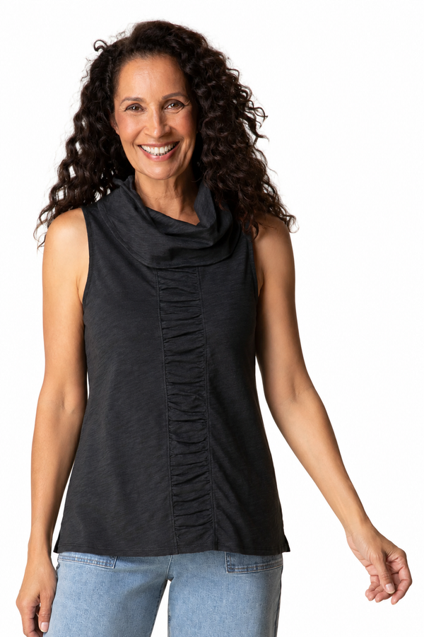 Soft Cotton Ruched Front Tank - 27552