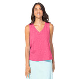 Textured Peruvian Cotton V-Neck Tank - 10014