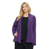 Diagonal Rib Long Sleeve Cardigan in Blackberry - CS-304-BB