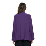 Diagonal Rib Long Sleeve Cardigan in Blackberry - CS-304-BB