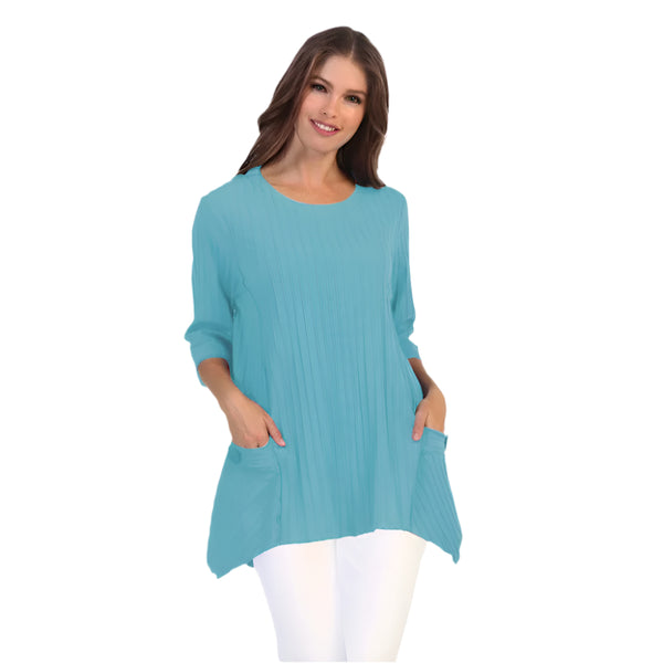 Patch-Pocket Ribbed Tunic in Maui Blue - CS-330-MAU