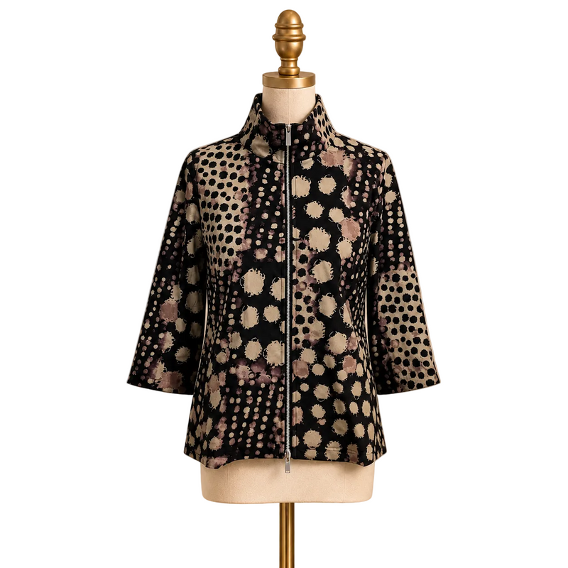 Multi-Dot Print Short Windbreaker Jacket  - 5172