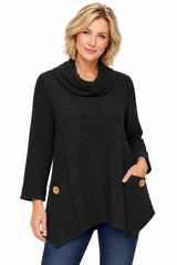 Waffle-Knit Cowl-Neck Tunic - FW153