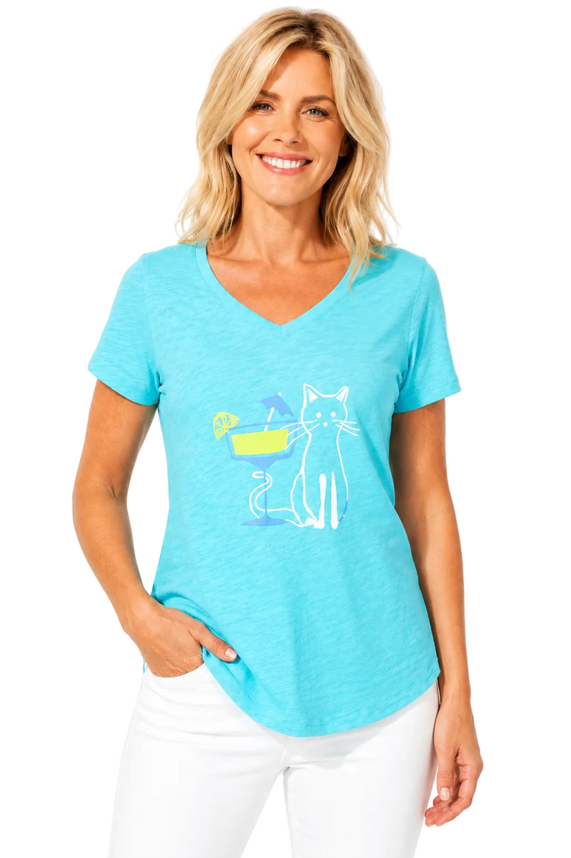 Cat & Cocktail Lover Tee - 41800