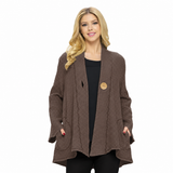 One-Button Textured Waffle Jacket - BW117