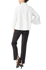Elegant Textured Swing Jacket in White - 6990J-WHT - Limited Sizes