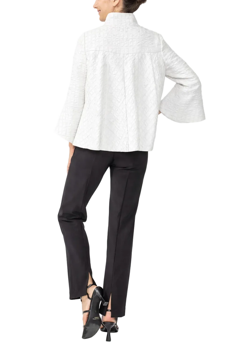 Elegant Textured Swing Jacket in White - 6990J-WHT - Limited Sizes