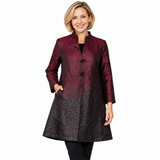 Just In! Textured Jacquard Ombre Shimmer Jacket in Wine - 7956J
