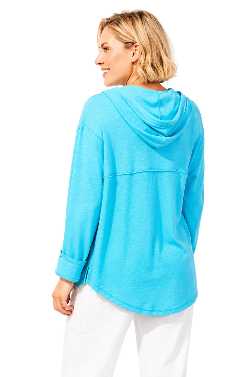 French Terry Hoodie in Maui Blue - 26835 - Size M Only!