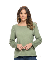 Long Sleeve Top in Luna Olive - T-28-OLV