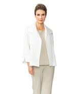 Textured Open Front Jacket in White - 6289J-WT