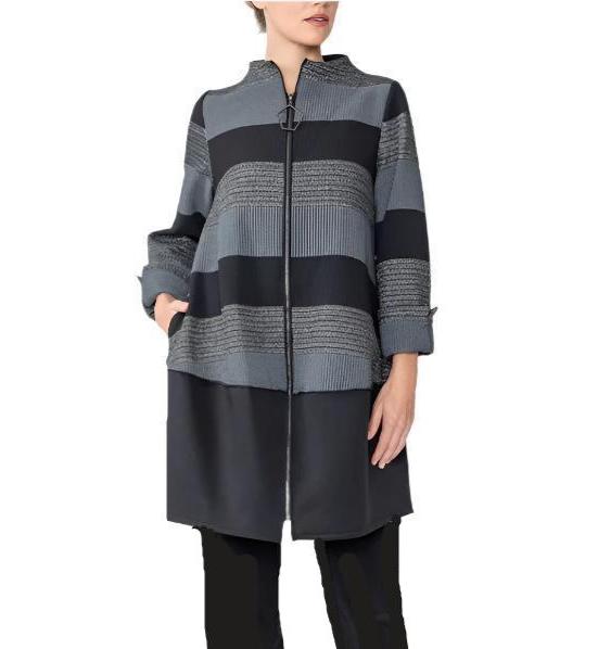 Tri-Color Stripe Zip Front Jacket - 5807T - Sizes M & L