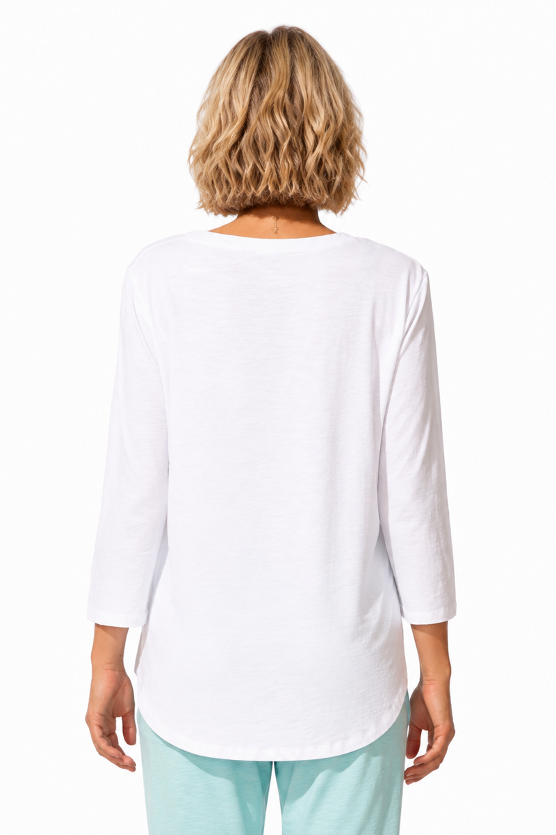 Cocktail Hour High-Low Cotton Pullover - 52104