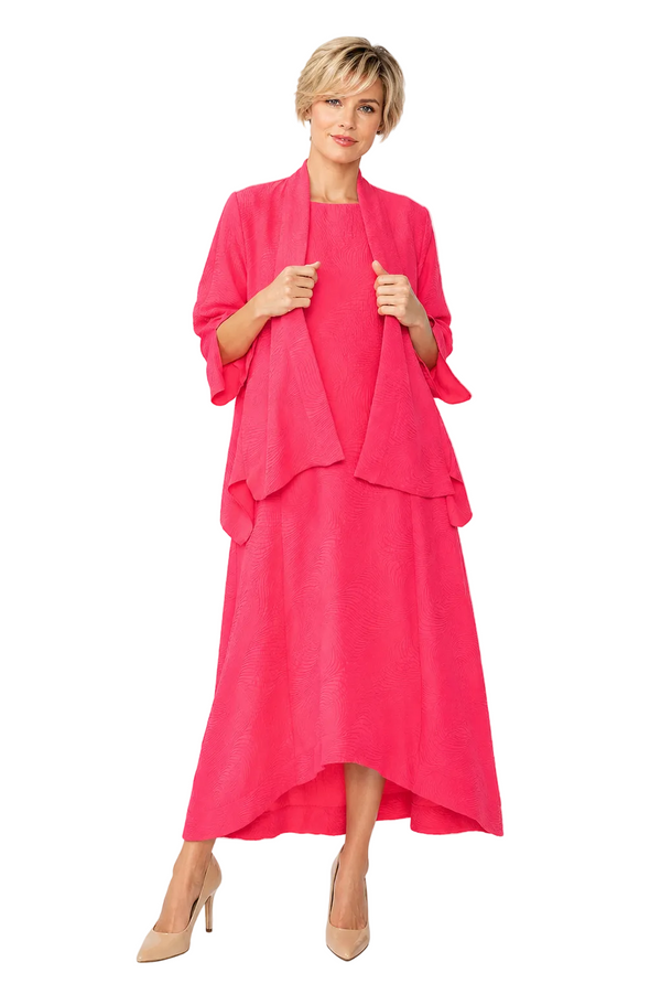 Textured Lightweight Open-Front Jacket in Pink - 5741J-PNK