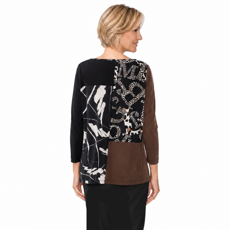 Just In! Mixed Animal Print Colorblock Tunic - C1211T