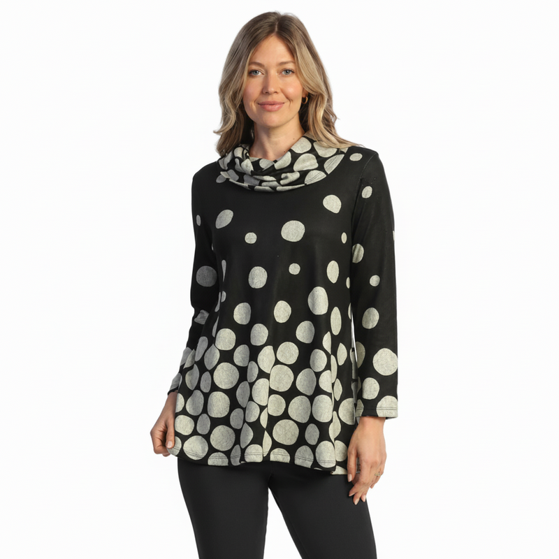 French Brushed Knit Mock Neck Tunic - FB4