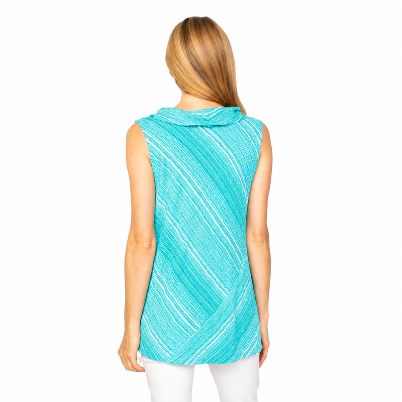 Mixed Stripe Sleeveless Top in Lake - 57230 - Sizes XS & XL Only!