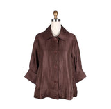 Button Front Short Swing Jacket in Espresso - 4741-ESP