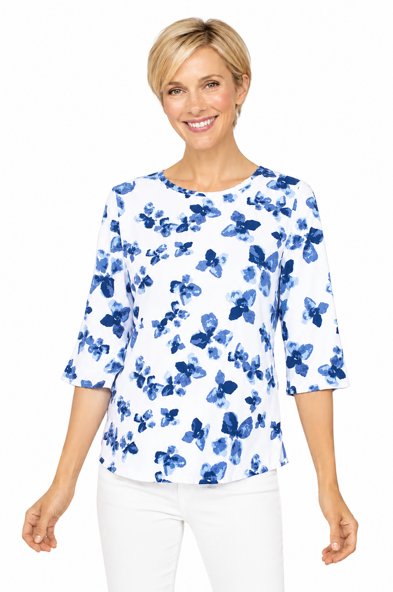 Soft Watercolor Floral Tee  - 74515