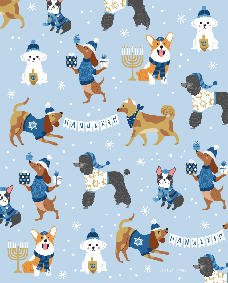 JIGGY Junior 100pc: Dog Hanukkah by Arrolynn Weiderhold
