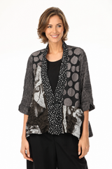 Just In! Abstract Print Crinkled Jacket - 4276