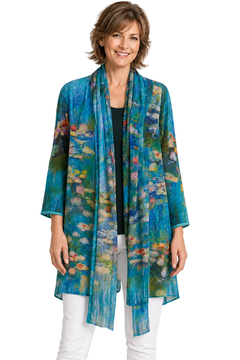 Monet Inspired Cardigan & Scarf - FRC103-MON