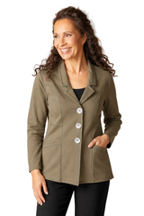 Stonewash Cotton Spandex Seamed Blazer - 31529