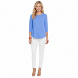 "Sasha" Pull-On Straight Leg Pant in White Denim  - SASH-WHTD