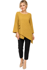Jacquard Asymmetric Tunic in Gold - 7361T-GLD - Size L Only!
