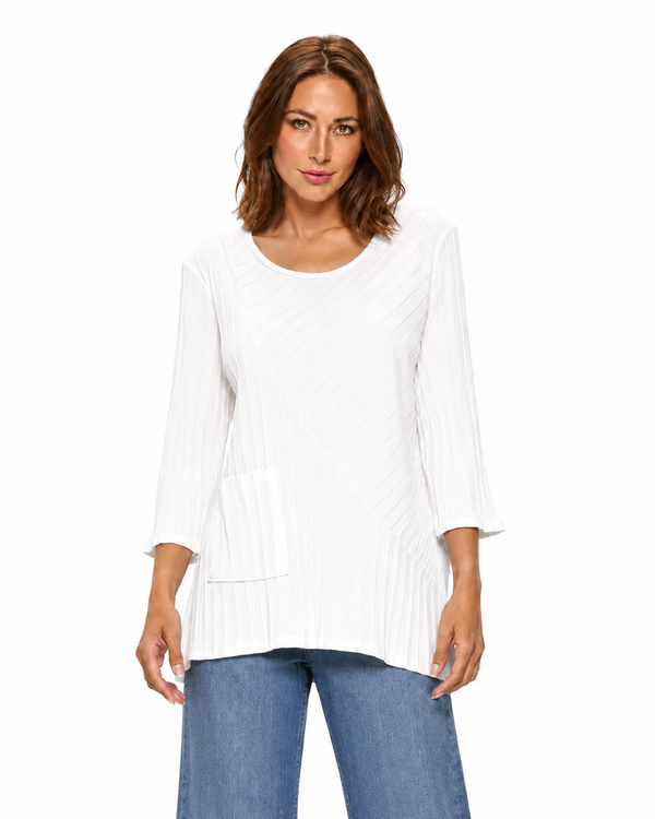 Soft Cotton Knit Ribbed Tunic - JR103