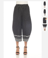 Polka-Dot Crop Pant in Black & White - P3747