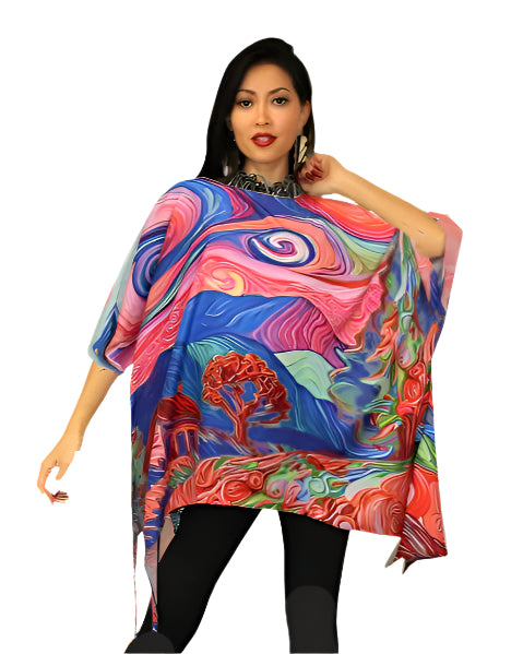 Dilemma Colorblock Print Tunic Top in Multi - NT-51-VG