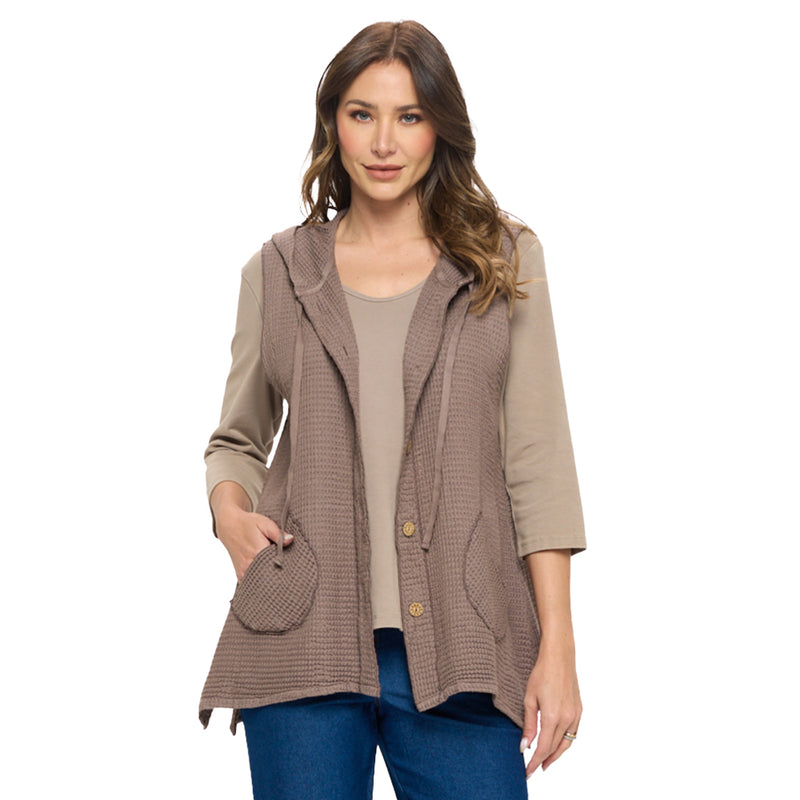 Hooded Vest in Walnut - FW-144-WNT