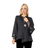 Techno-Knit Asymmetric Jacket in Black - 4577J-BK