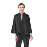 Techno-Knit Asymmetric Jacket in Black - 4577J-BK