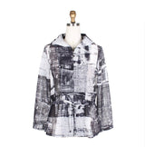 ABSTRACT PRINT Semi-Sheer Hooded JACKET - 4727 - Sizes L - XXL