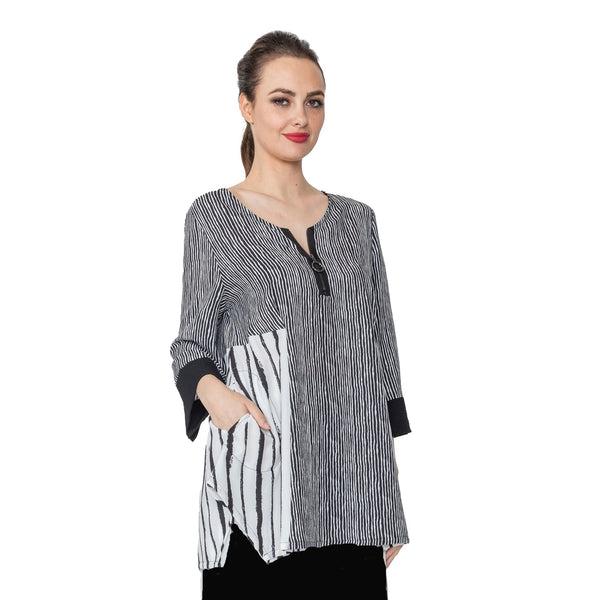 IC Collection  Stripe Pocket Tunic Top - 4197T - Sizes XL & XXL Only!