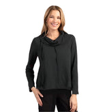 Soft Cotton Knit Drape Neck Top in Black - 27523-BLK - Size M Only!