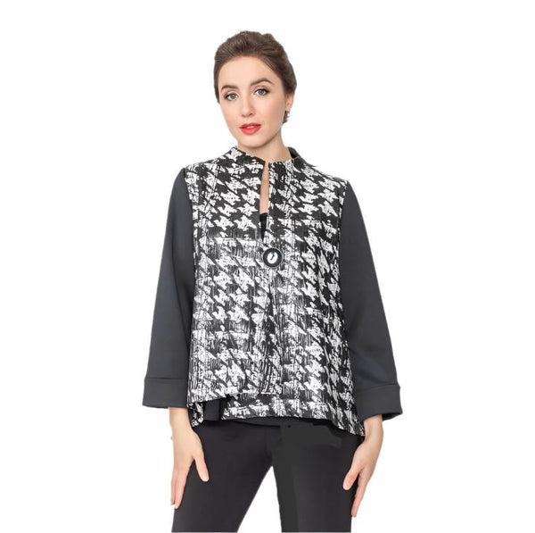 IC Collection Metallic Colorblock Houndstooth Jacket - 5444J - Sizes S & XXL Only!