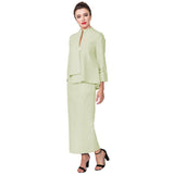 Textured One-Button Jacket in Sage - 4379J-SG - Sizes L & XL