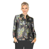 Metallic Floral Jacquard Asymmetric Jacket - 5880J