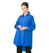 High-Low Collared Jacket in Blue - 5672J-BLU